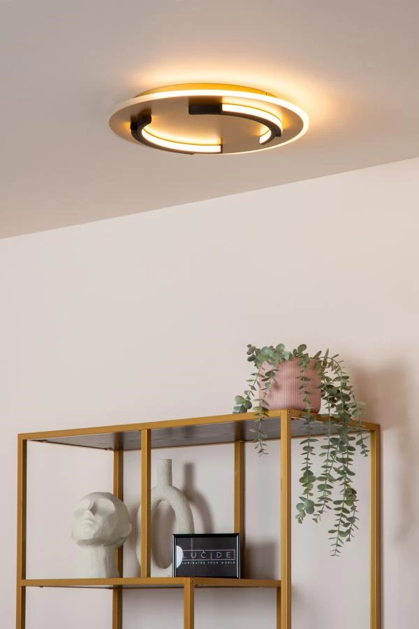 Lucide ANDREAS - Deckenleuchte - Ø 39,6 cm - LED - 1x30W 2700K - Mattes Gold / Messing - Atmosphäre 1